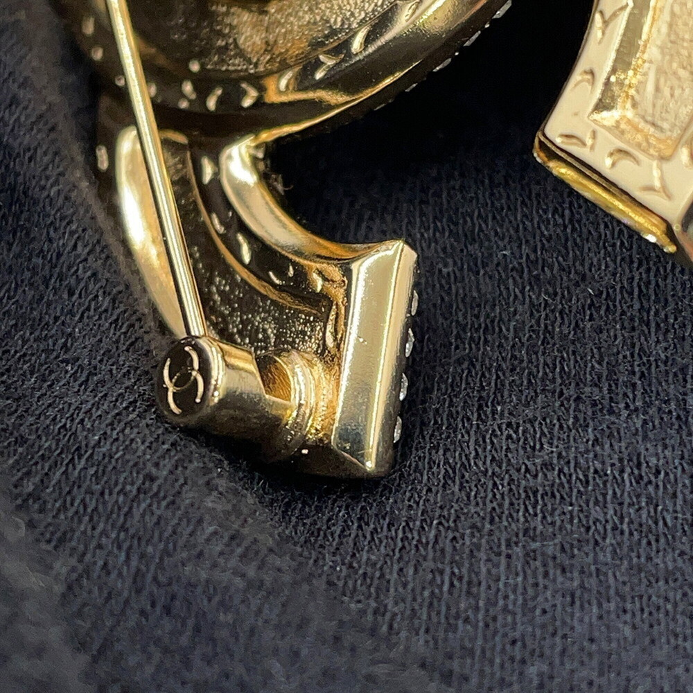 CHANEL Authentic Gold Logo Brooch - Picture 5 of 10